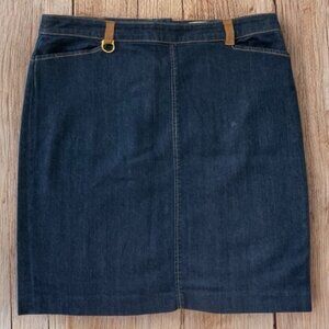 Ellen Tracy dark denim A- line  skirt women's size 12
